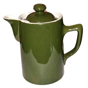 Vintage Hall Coffee Tea Pot-Creamer 4inch Forest Green Retro 60s Funky Serveware
